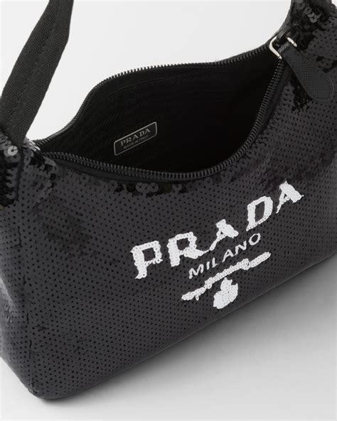 prada sequin|Prada re nylon bag.